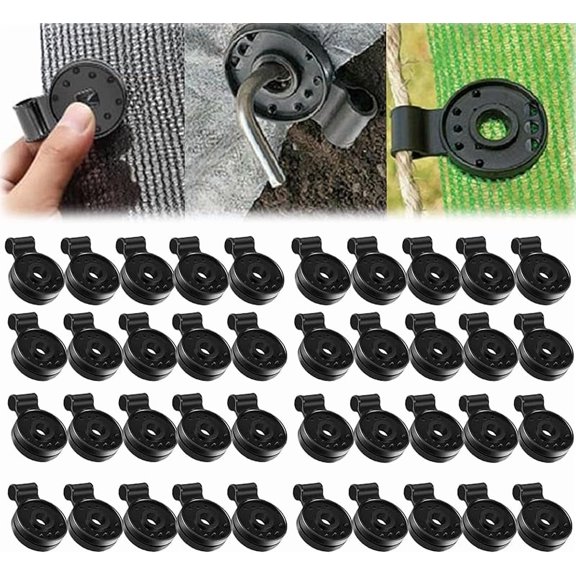 100 Pcs Shade Cloth Heavy Duty Lock Grip, New Shade Cloth Plastic Clips Greenhouse Shade Cloth Fix Clamp, Windproof Awning Clamp Grip Tarp Clips (100pcs)