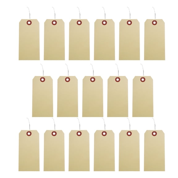 UPKOCH Tags With Wires Manila Wire Tags Brown 100 Pcs 4.72X2.36X0.04In