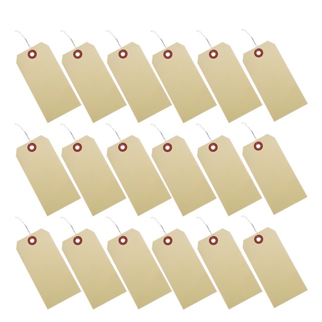 100 Pcs Shipping Label Packaging Wired Tags Manila with Eyelet Labels