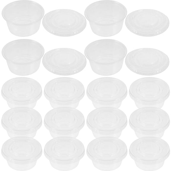 100 Pcs Sauce Cups with Lids for Portion Control Condiment Containers and Dipping Sauce