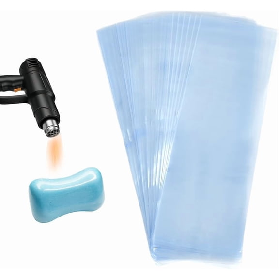 100 Pcs Shrink Wrap Bags Clear Remote Control Cover Protector Rectangle Heat Sealable Plastic Sleeves for Packaging Gift Basket