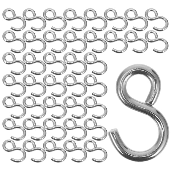 100 Pcs Silver Chain S Shaped Hooks Accessories Crafts 1.00X0.12X0.10CM