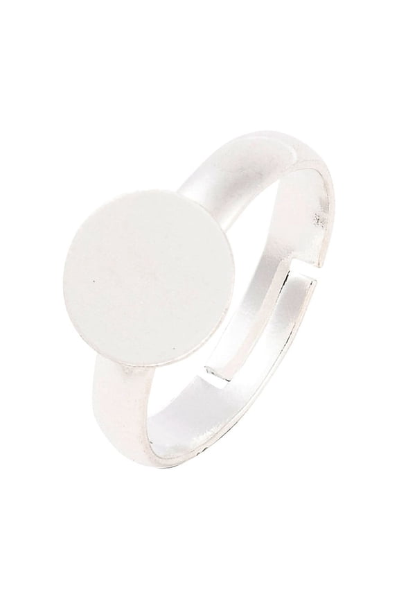 100 Pcs Silver Color Blank Ring Pad Ring Components Brass Adjustable Ring Bases Blank Findings DIY