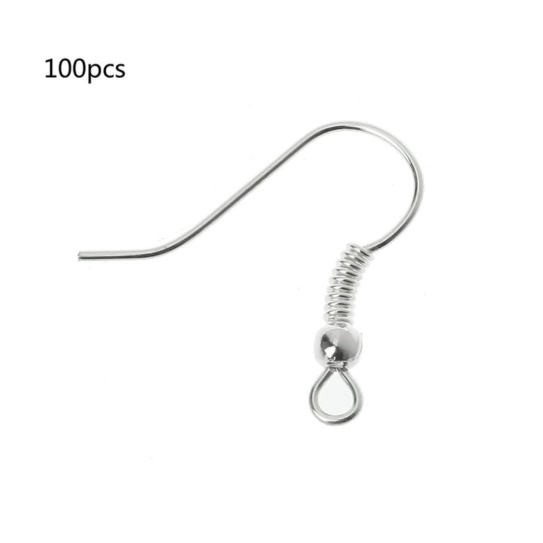 Vivixin 120pcs/60pais Earring Hooks, 925 Sterling Silver Hypoallergenic Earring Hooks for Jewelry Making Kit Supplies, Clear Rubber Earring Safety