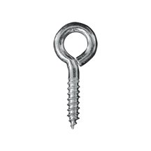100 Pcs Silver Screw Eyes15/16" overall length, #12 wire sizeInside eye diam 3/16", length of shank 37/64 Silver screw eyes are Zinc plated. Sizes are an approximate sizes.