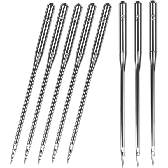 100 Pcs Size 100/16 Universal Leather&Jeans Sewing Machine Needles, Heavy Duty Machine Needles for Thickened Fabrics, Compatible with Home Sewing Machine