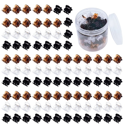100 Pcs Small Mini Hair Clips for Women and Girls, Tiny Claw Clips Pins Clamps Non Slip Accessories for Thin Hair Styling, Bangs Hair Clip Hairclips (3 Colors)