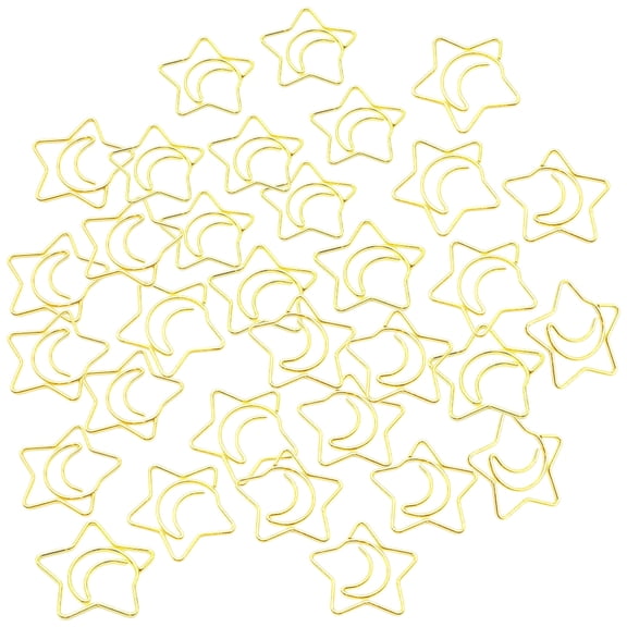100 Pcs Small Pin Moon-shaped Clip Binder Clips Binders Paper Student Office Golden