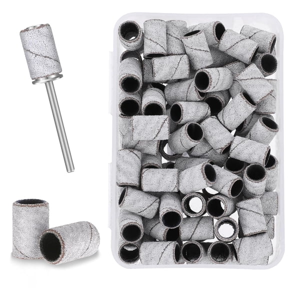 100 Pcs Small Sanding Band Nail Drill Bit Nail File Sanding Bands with 3.1mm Mandrel Nail Drill Bit Sanding Bands for Nail Drill Acrylic Nails Gel Removing Shaping Manicures (120 Grit)