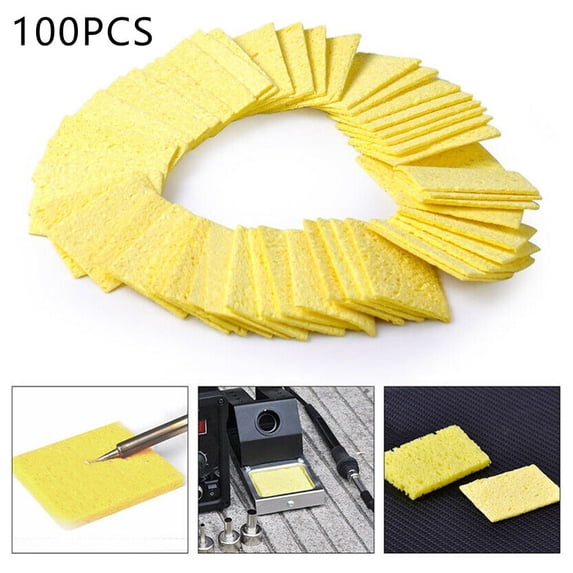 100 Pcs Soldering Iron Cleaning Pads Sponge Tip Sponges Welding Solder Iron