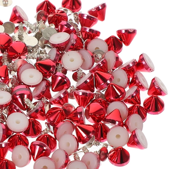 100 Pcs Spike Studs Beads Fasteners Colorful Red Rivets DIY