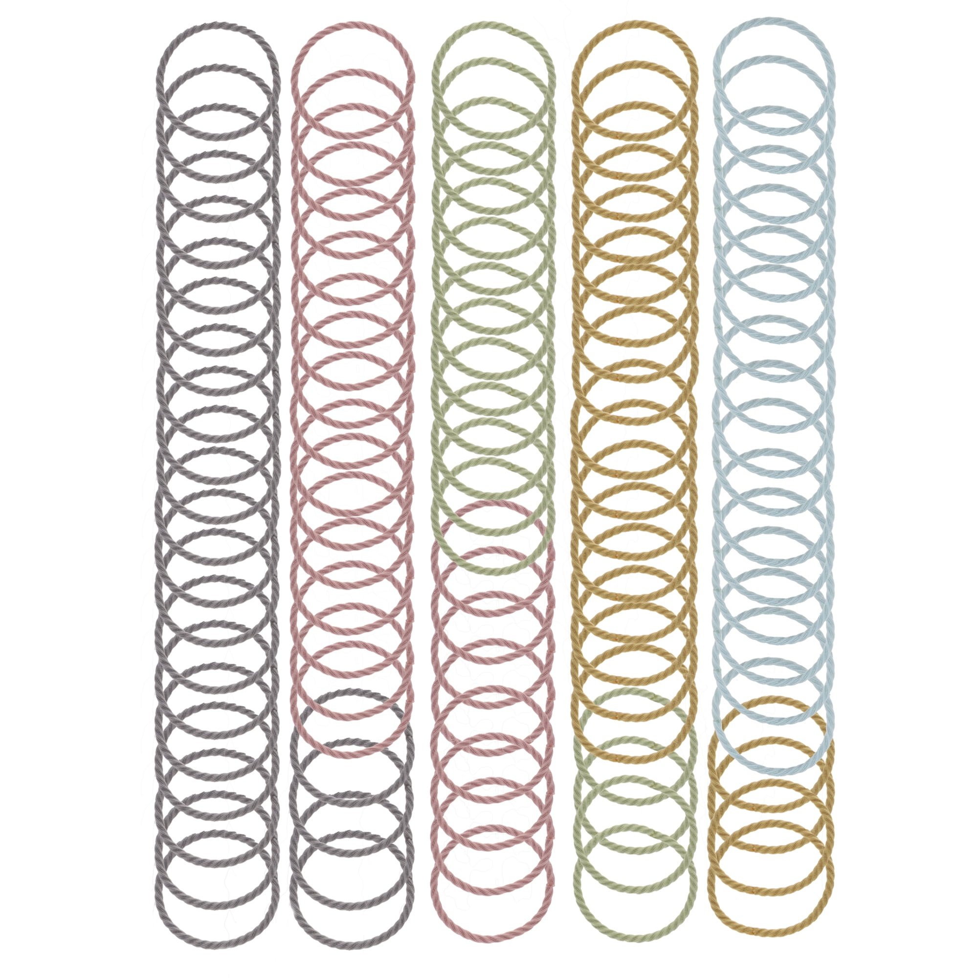 Spiroidal Ropes 100 Pcs Spiral Pattern Hair Ropes for Women for Girls Pink Purple ...