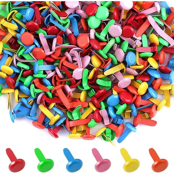 100 Pcs Split Pins,Split Pins,8mm x 17mm Round Split Pins for Paper Craft DIY Stamping Scrapbooking OffiHousehold Supplies(Mixed Color)