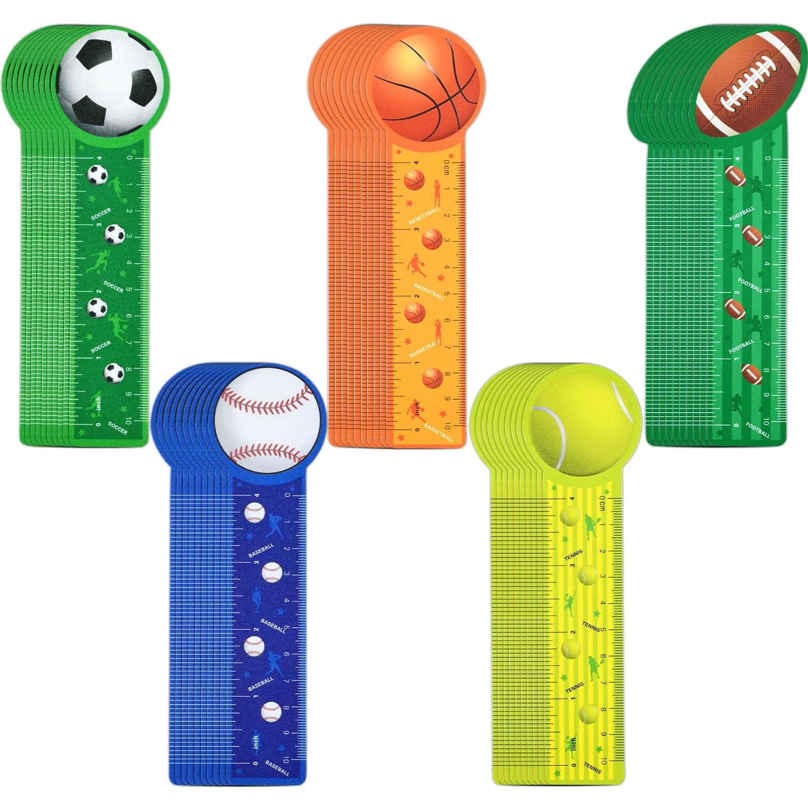 Sports Themed Die-Cut Bookmarks - Pack Of 24, 2.75" X 7.5", Made In USA - Reading Rewards & Gifts