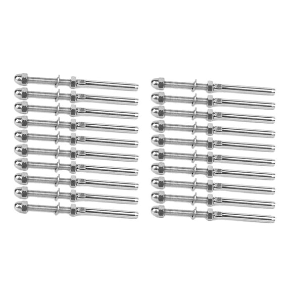 100 Pcs Stainless Steel Handrail Railing Cable Tensioner Threaded Stud End Fitting for 1/8 Inch Cable Wire (50 Pack)
