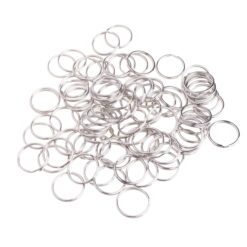 100 Pcs Stainless Steel Keyrings Circle Split Hanging Buckle Travel ...