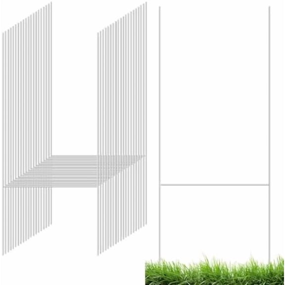 100 Pcs Stake, 15'' x 10'' Heavy Duty Metal H Frame Wire H Stakes, Weatherproof Metal Holder for 4mm 5mm Corrugated Signs, Lawn Sign Stake for Christmas Decoration and More$$Other