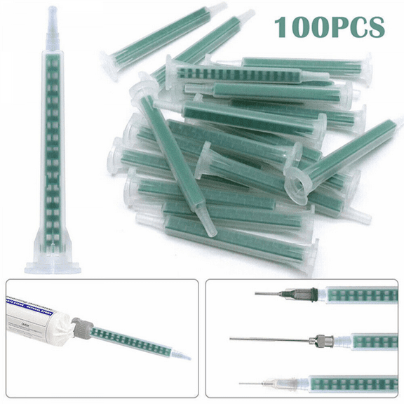 100 Pcs Static Mixer Epoxy Resin Mixing Tube Nozzles Syringe for AB Glue