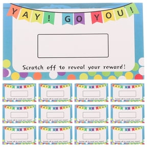 FELTECHELECTR Scratch Cards DIY Motivational Rewards Multi-Color Paper for Creative Uses 100Pcs