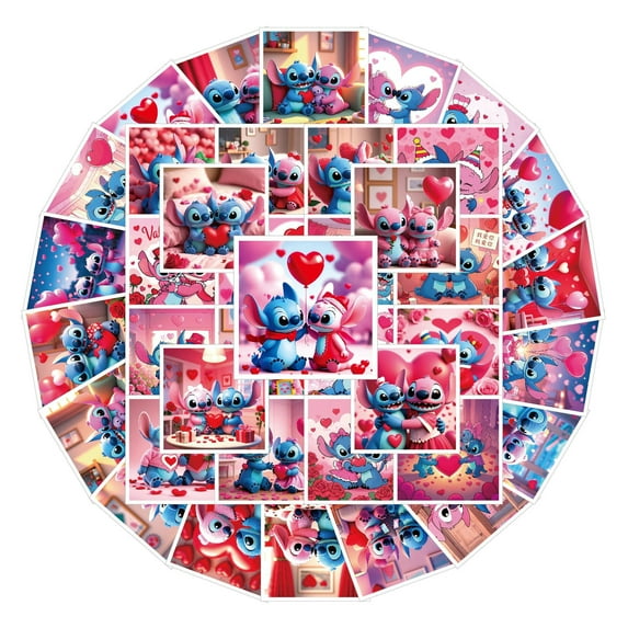 100 Pcs Stitch Cartoon Stickers Waterproof - Decals for Water Bottles, Laptop, Car, Planner | Anime Gift for Fans