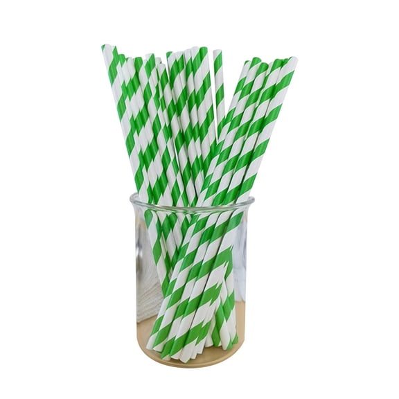 100 Pcs Striped Paper Straws, Disposable Paper Drinking Straw, Colorful Straws for Cocktail, Milkshake, Coffee, Lemonade, Juice, Wedding Birthday Party Decoration Supplies