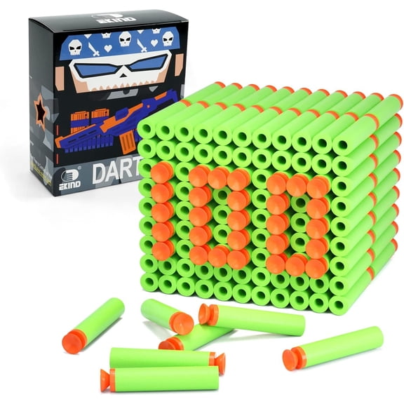 100 Pcs Suction Darts Refill Pack Foam Bullet Compatible for NERF N-Strike Series Blaster (Green)