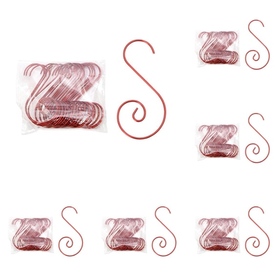 100 Pcs Swirl Metal Christmas Ornament Hooks, Colorful Festive Bauble Hangers, Decorative Christmas Tree Hooks, S-Shaped Holiday Hanging Hooks for Ball Ornaments and Seasonal Decorations