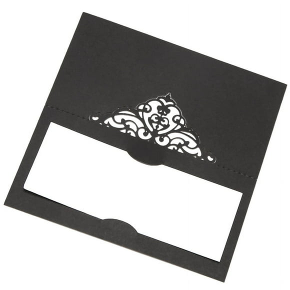 100 Pcs Table Place Cards with White Inserts Crown Tent Cards Name Cards for Wedding Banquets Buffet Bridal Black