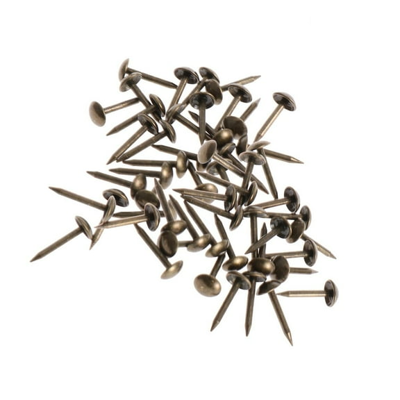 Toyandona 100Pcs Round Brass Tack Coffee Iron Nails for Home Decoration Antique Style Sofa Nails