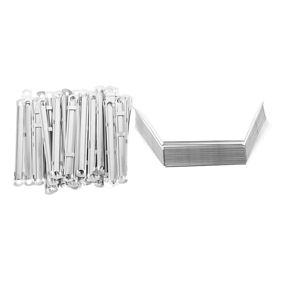 100 Pcs Tape Metalbindingclipbindingringbindingstrip Silver Clips Office