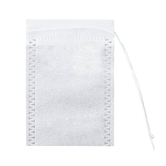 100 Pcs Tea Filter Bags Empty Tea Bags Disposable Tea Infuser Bags with Drawstring for Loose Leaf Tea Tea Filter Bags DIY Craft Spices Storage, 2.36x3.15 Inch, White