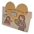 100 Pcs Teachers'Day Greeting Cards Set, Foldable HeartShaped Cards