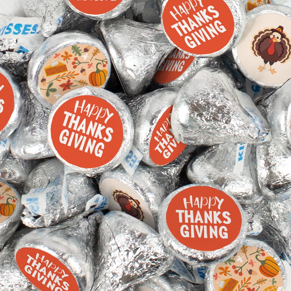 85 pcs Thanksgiving Candy Chocolate Hershey's Kisses Bulk (13.6oz) - Fall Theme