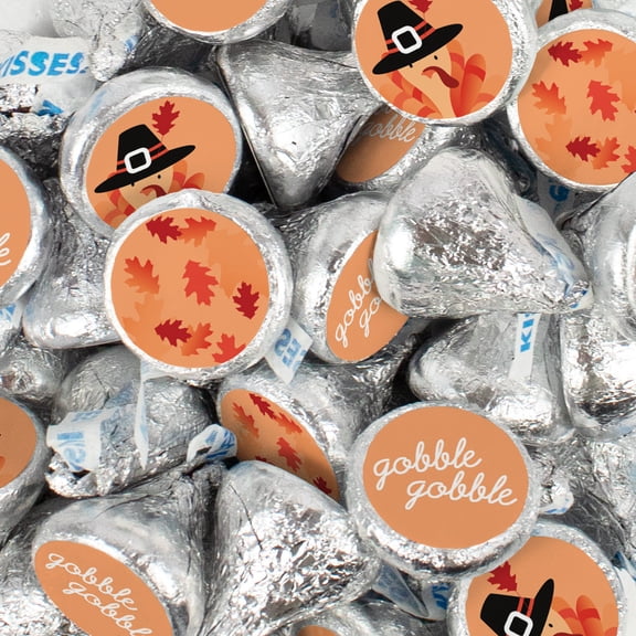 85 pcs Thanksgiving Candy Chocolate Hershey's Kisses Bulk (13.6oz) - Turkey