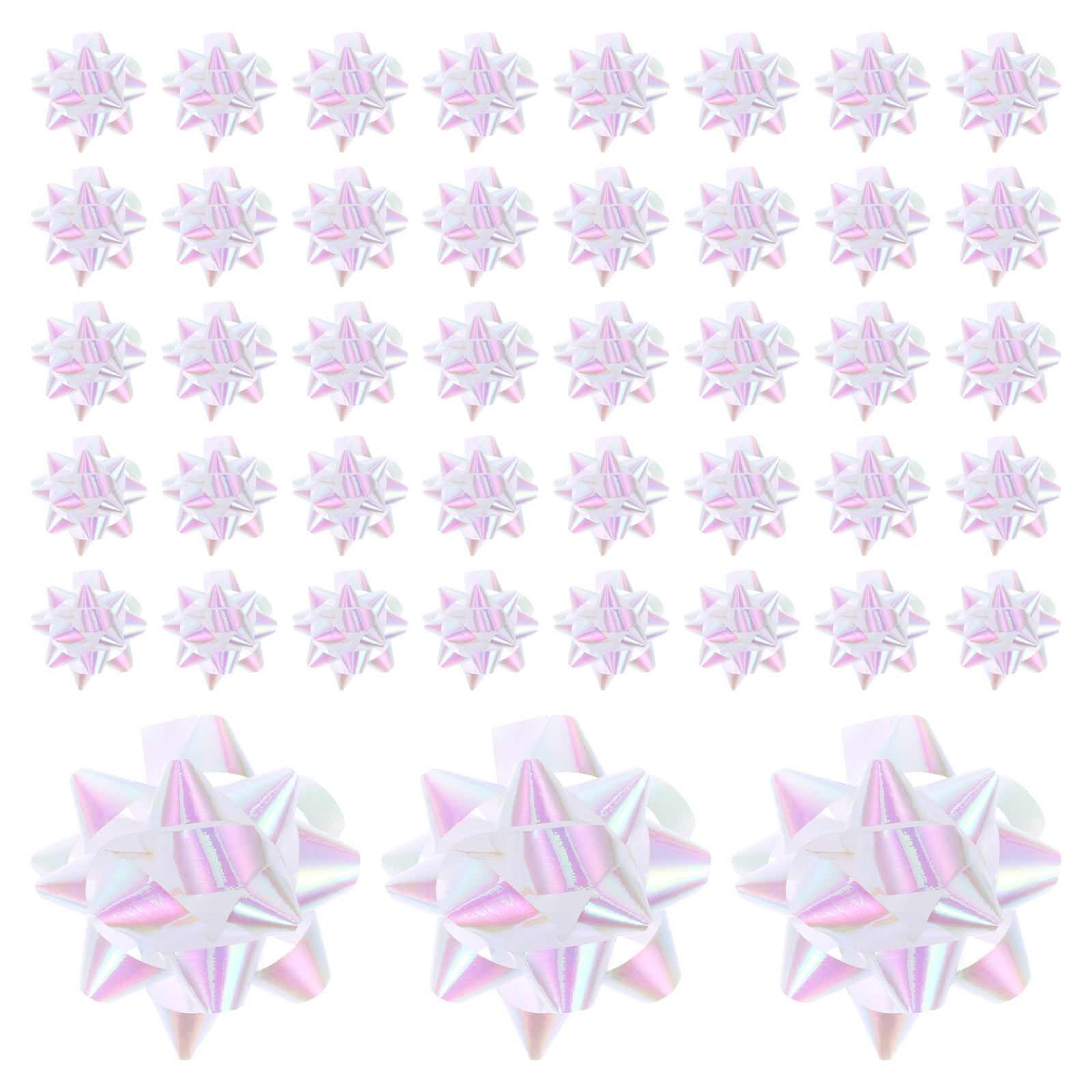 100 Pcs The Gift Wrap Company Metallic Bows Fiesta Party Decorations Christmas White