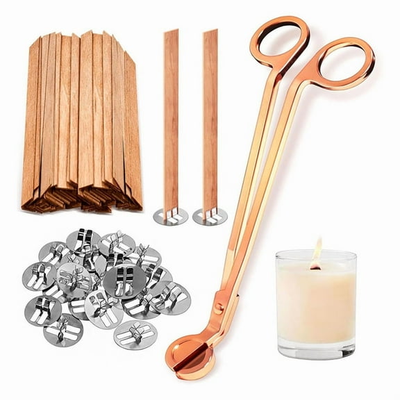 100 Pcs Thickened Wood Wicks, Wood Wicks for Candles Making with Wick Trimmer, Candle Wicks 5.1x0.5x0.04 Inches for DIY