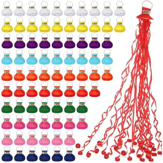 100 Pcs Throw Streamers Confetti Romantic Hand No Mess Streamer Crackers for Christmas Wedding Birthday Party Celebrations Graduation Party Favors(White)