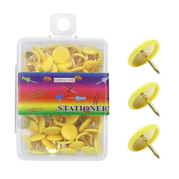 100 Pcs Thumb Tacks Decorative Push Pins Poster Board Tacks for Office Craft Supplies & Map Marking