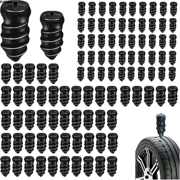 100 Pcs Tire Repair Rubber Nail Kit Self-Service Flat Tire Repair Plugs, Metal & Rubber Tire Screws for Cars, Motorcycles, Trucks, Buses (50S+50L) Durable DIY Tool,tire Repair Rubber Nail Kit