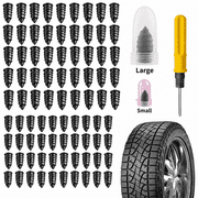 100 Pcs Tire Repair Rubber Nail Kit, Spiral Rubber Tire Plugs, Vacuum Tire Repair Kit with Screwdriver, Tire Plug Kit Fast Self-Service Tool for Car, Truck, Motorcycle, Tractor Tire Puncture Repair