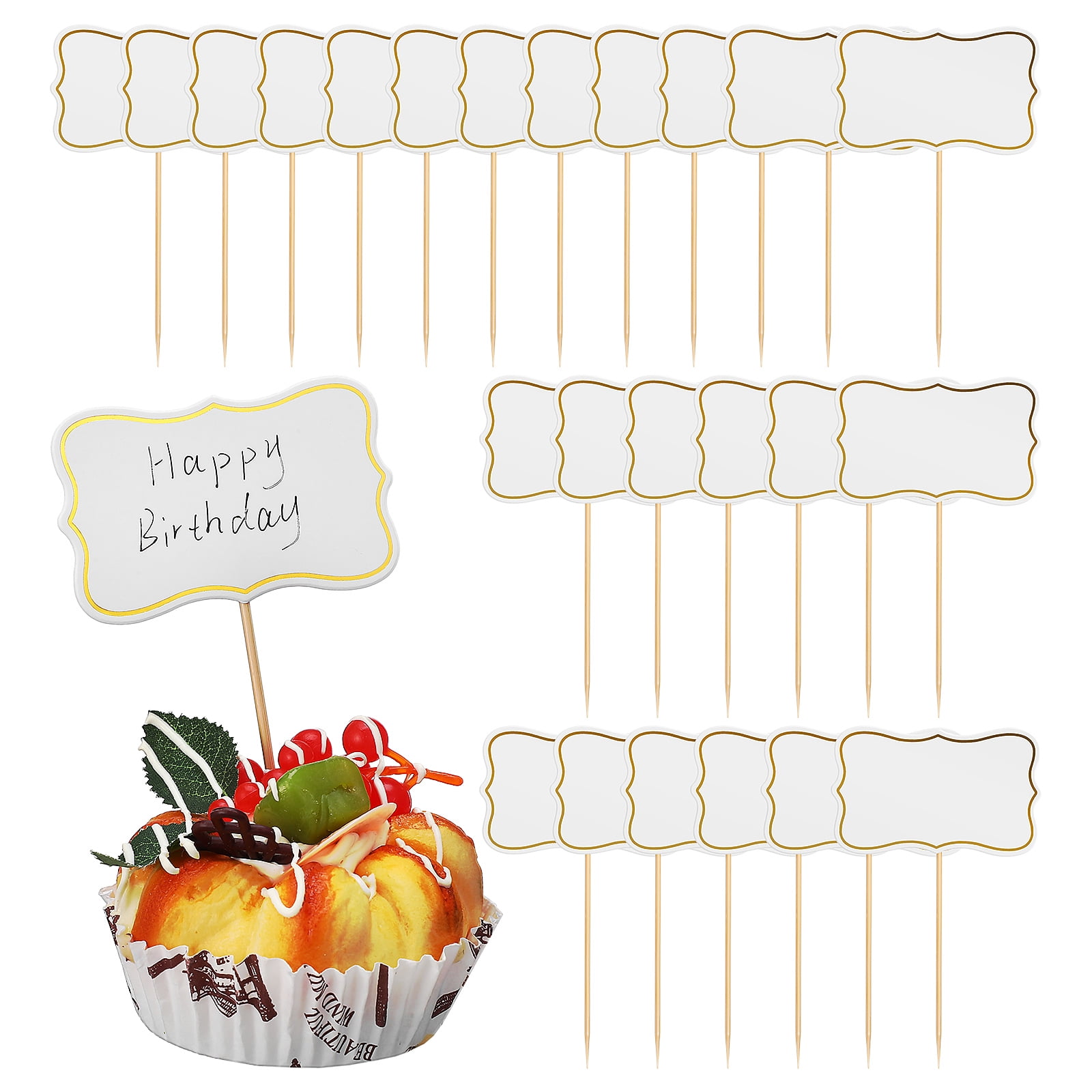 100 Pcs Toothpick Flags Cake Flags Cupcake Toothpick Topper Mini Signs ...