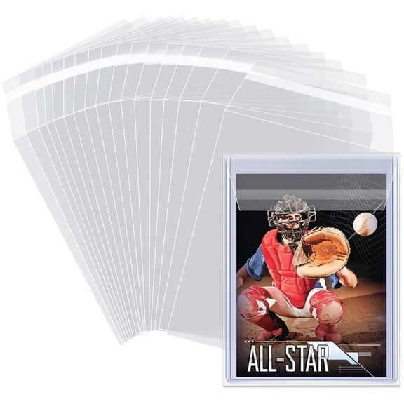 100 Pcs Top Loader Sleeves Penny Sleeves for Top Loaders Rigid Toploader Card Holder Resealable Team Bags for 35-75PT Trading Card Trading Card Protectors for Semi Rigid Card Holders(3" x 4")