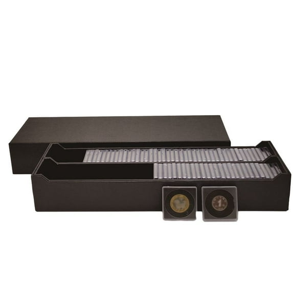 100 Pcs Transparent Coin Capsule Case Container Box Organizer Storage Square