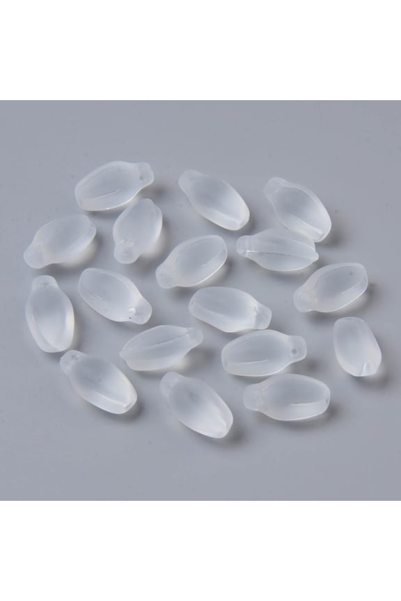 100 Pcs Transparent Spray Painted Glass Bud Pendants Frosted Bud Pendants Jewel Clear Charms for Women Birthday Festival Elegant Gifts DIY Personalized Jewelry 15x8.5x7.5mm Hole: 1.2mm