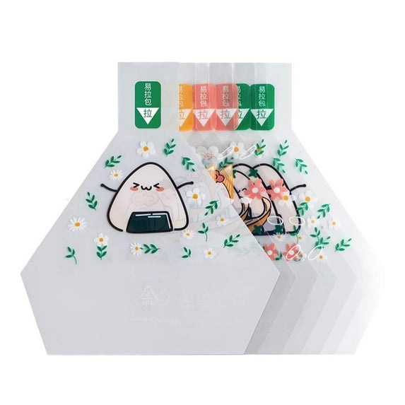 100 Pcs Triangle Sushi Wrappers Plastic Rice Balls Bags,Triangle Sushi Mold Sushi Bags Plastic Rice Balls Easy Tear Sandwich Bag,Rice Ball Packaging Bag DIY Sushi Bag Accessories