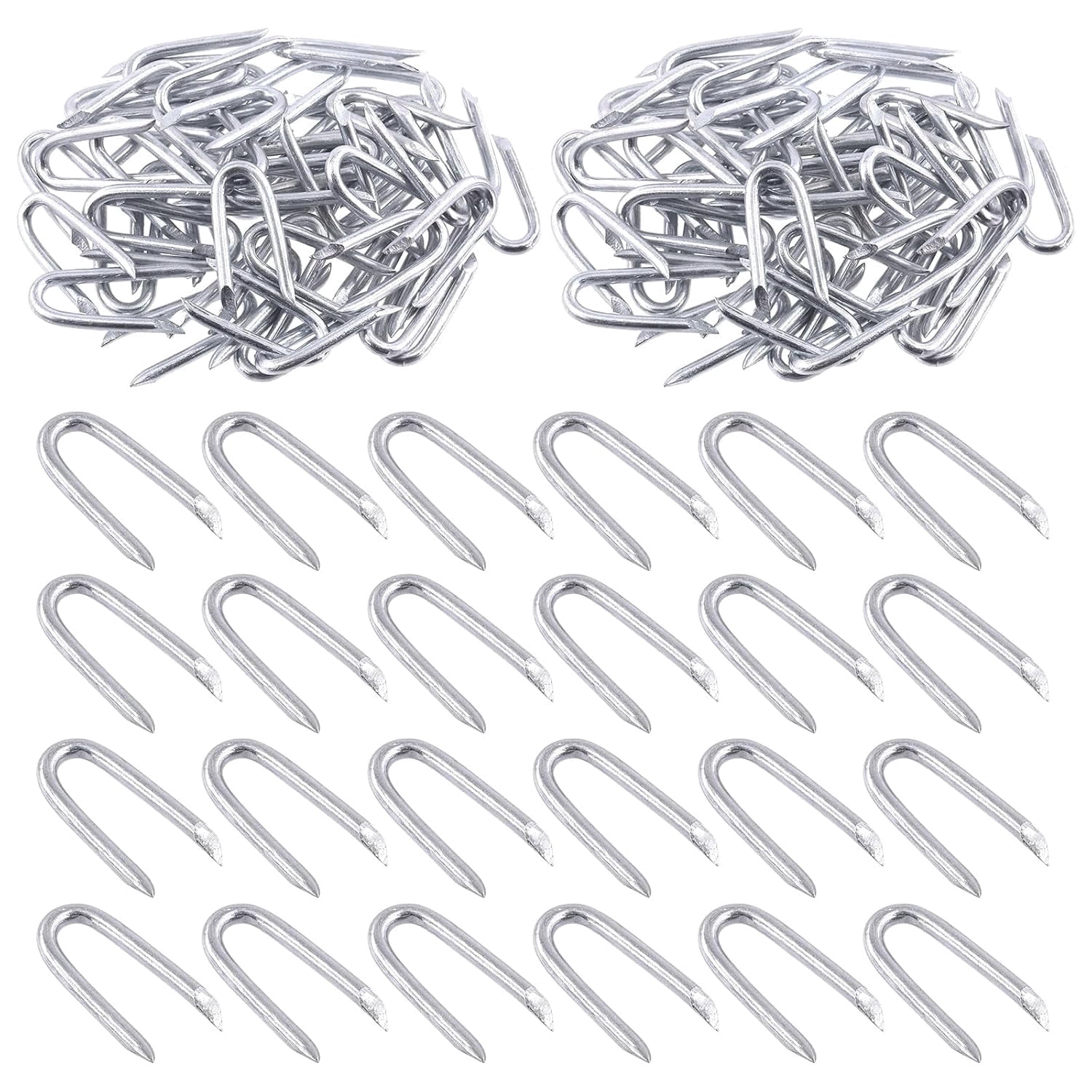 100 Pcs U Fence Staples Galvanized Nails Heavy Duty U Shaped Staples ...
