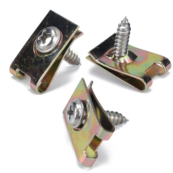 UKCOCO 100Pcs U Nut Fastener Manganese Steel Spire U Clip for Motorcycle and Car Use