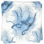 100 Pcs Under the Sea Cocktail Beverage Napkins Ocean Coastal Disposable Paper Dessert Napkin for Summer Spring Birthday Party Supplies