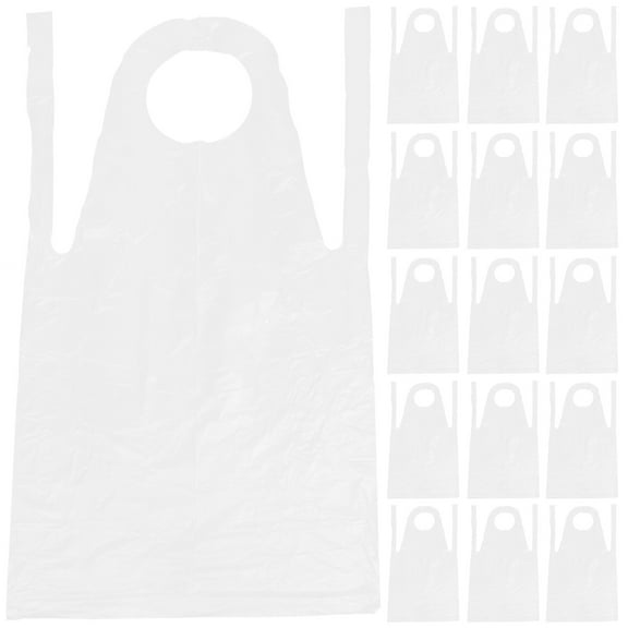 NIAIZEK Disposable Plastic Aprons for Kitchen Use, 100 Pieces, Lightweight Protective