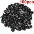 thumbnail image 1 of 100 Pcs Universal Car Truck Bumper Fender Rivet Fastener Clips 6mm Hole Black, 1 of 9